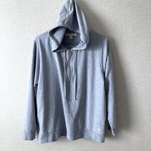Michael Kors Women's Hoodie Light Blue Half Zipper Pullover Size XL